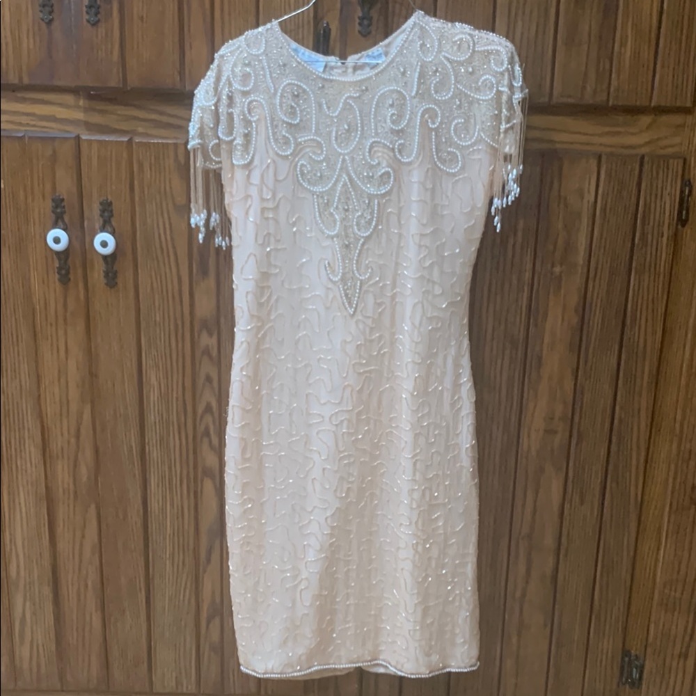 Lew magram Vintage beaded  cocktail dress size Small
